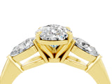 Yellow gold Three-Stone Pear Cut Moissanite Ring with Pear Side Stones and Four-Prong Setting_4