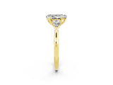 Yellow gold Three-Stone Pear Cut Moissanite Ring with Pear  Side Stones in Four-Prong Setting_14