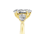 Yellow gold Three-Stone Pear Cut Moissanite Ring with Pear  Side Stones in Four-Prong Setting_17