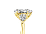 Yellow gold Three-Stone Pear Cut Moissanite Ring with Pear  Side Stones in Four-Prong Setting_41