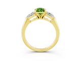Yellow gold Three-Stone Pear Cut Peridot Ring with Pear Side Stones and Four-Prong Setting_3
