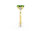 Yellow gold Three-Stone Pear Cut Peridot Ring with Pear  Side Stones in Four-Prong Setting_38