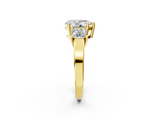 Yellow gold Three-Stone Pear Cut Solitaire Ring with Prong Setting_5