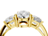 Yellow gold Three-Stone Pear Cut Solitaire Ring with Prong Setting_7