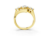Yellow gold Three-Stone Pear Cut Tension Band Ring with Four-Prong Setting_9