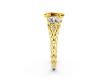 Yellow gold Three-Stone Pear Cut Yellow Sapphire Braided Band Ring with Four-Prong Setting_38