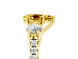 Yellow gold Three-Stone Pear Cut Yellow Sapphire Pavé Band with Four-Prong Setting_29