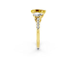 Yellow gold Three-Stone Pear Cut Yellow Sapphire Ring with Pavé Band and Prong Setting_38