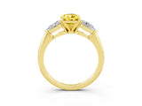 Yellow gold Three-Stone Pear Cut Yellow Sapphire Ring with Pear Side Stones and Four-Prong Setting_27