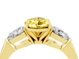 Yellow gold Three-Stone Pear Cut Yellow Sapphire Ring with Pear Side Stones and Four-Prong Setting_28