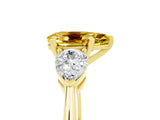 Yellow gold Three-Stone Pear Cut Yellow Sapphire Ring with Pear Side Stones and Four-Prong Setting_29