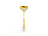 Yellow gold Three-Stone Pear Cut Yellow Sapphire Ring with Pear  Side Stones in Four-Prong Setting_14