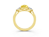 Yellow gold Three-Stone Pear Cut Yellow Sapphire Ring with Pear  Side Stones in Four-Prong Setting_15
