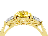 Yellow gold Three-Stone Pear Cut Yellow Sapphire Ring with Pear  Side Stones in Four-Prong Setting_16