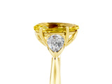Yellow gold Three-Stone Pear Cut Yellow Sapphire Ring with Pear  Side Stones in Four-Prong Setting_17