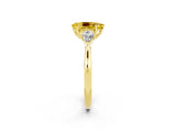 Yellow gold Three-Stone Pear Cut Yellow Sapphire Ring with Pear  Side Stones in Four-Prong Setting_38