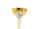 Yellow gold Three-Stone Pear Cut Yellow Sapphire Ring with Pear  Side Stones in Four-Prong Setting_41