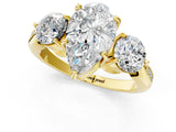 Yellow gold Three-Stone Pear Diamond Channel Set Engagement Ring with Prong Setting_24