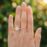 Yellow gold Three-Stone Pear Diamond Channel Set Engagement Ring with Prong Setting_3