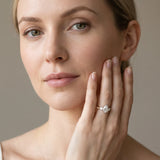 Yellow gold Three-Stone Pear Diamond Channel Set Engagement Ring with Prong Setting_4
