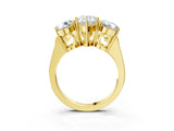 Yellow gold Three-Stone Pear Diamond Engagement Ring with Prong Setting on a Classic Band_14