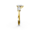 Yellow gold Three-Stone Pear Diamond Ring with Pear Side Stones in Four-Prong Setting_49