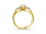 Yellow gold Three-Stone Pear Diamond Ring with Pear Side Stones in Four-Prong Setting_50