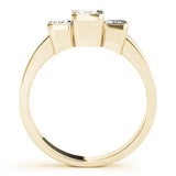 Yellow gold Three Stone Princess Cut Channel Set Diamond Ring 2