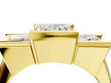 Yellow gold Three Stone Princess Cut Channel Set Diamond Ring_10