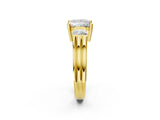 Yellow gold Three-Stone Princess Cut Cut Classic Band Prong Setting Ring_5