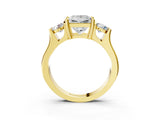 Yellow gold Three-Stone Princess Cut Cut Classic Band Prong Setting Ring_6