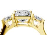 Yellow gold Three-Stone Princess Cut Cut Classic Band Prong Setting Ring_7