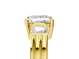 Yellow gold Three-Stone Princess Cut Cut Classic Band Prong Setting Ring_8