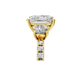 Yellow gold Three-Stone Princess Cut Cut Diamond Pavé Band with Prong Setting_18