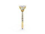 Yellow gold Three-Stone Princess Cut Cut Diamond Pavé Band with Prong Setting_23