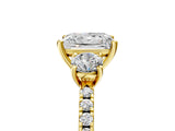 Yellow gold Three-Stone Princess Cut Cut Diamond Pavé Band with Prong Setting_26