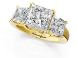 Yellow gold Three-Stone Princess Cut Cut Diamond Ring with Channel Set Band and Four-Prong Setting_36