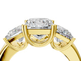 Yellow gold Three-Stone Princess Cut Cut Diamond Ring with Channel Set Band and Four-Prong Setting_39