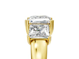 Yellow gold Three-Stone Princess Cut Cut Diamond Ring with Channel Set Band and Four-Prong Setting_40