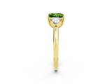 Yellow gold Three-Stone Princess Cut Cut Diamond Ring with Trillion Side Stones and Four-Prong Setting_2