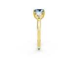 Yellow gold Three-Stone Princess Cut Cut Diamond Ring with Trillion Side Stones and Four-Prong Setting_2