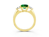 Yellow gold Three-Stone Princess Cut Cut Diamond Ring with Trillion Side Stones and Four-Prong Setting_3