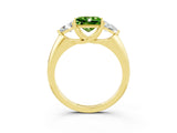 Yellow gold Three-Stone Princess Cut Cut Diamond Ring with Trillion Side Stones and Four-Prong Setting_3