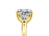 Yellow gold Three-Stone Princess Cut Cut Diamond Ring with Trillion Side Stones and Four-Prong Setting_5