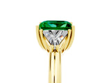 Yellow gold Three-Stone Princess Cut Cut Diamond Ring with Trillion Side Stones and Four-Prong Setting_5