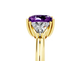 Yellow gold Three-Stone Princess Cut Cut Diamond Ring with Trillion Side Stones and Four-Prong Setting_5