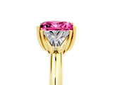 Yellow gold Three-Stone Princess Cut Cut Diamond Ring with Trillion Side Stones and Four-Prong Setting_5