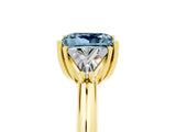 Yellow gold Three-Stone Princess Cut Cut Diamond Ring with Trillion Side Stones and Four-Prong Setting_5