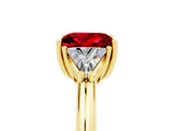 Yellow gold Three-Stone Princess Cut Cut Diamond Ring with Trillion Side Stones and Four-Prong Setting_5