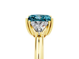 Yellow gold Three-Stone Princess Cut Cut Diamond Ring with Trillion Side Stones and Four-Prong Setting_5